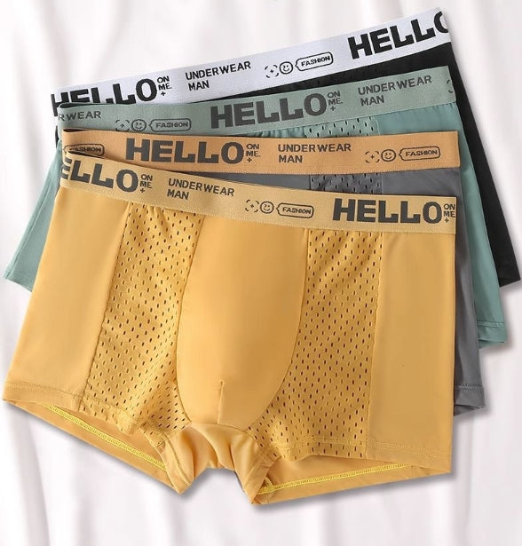 ✨💥【6 komada 1 set】 Visokokvalitetne muške prozračne mrežaste bokserice od ledene svile 3905239