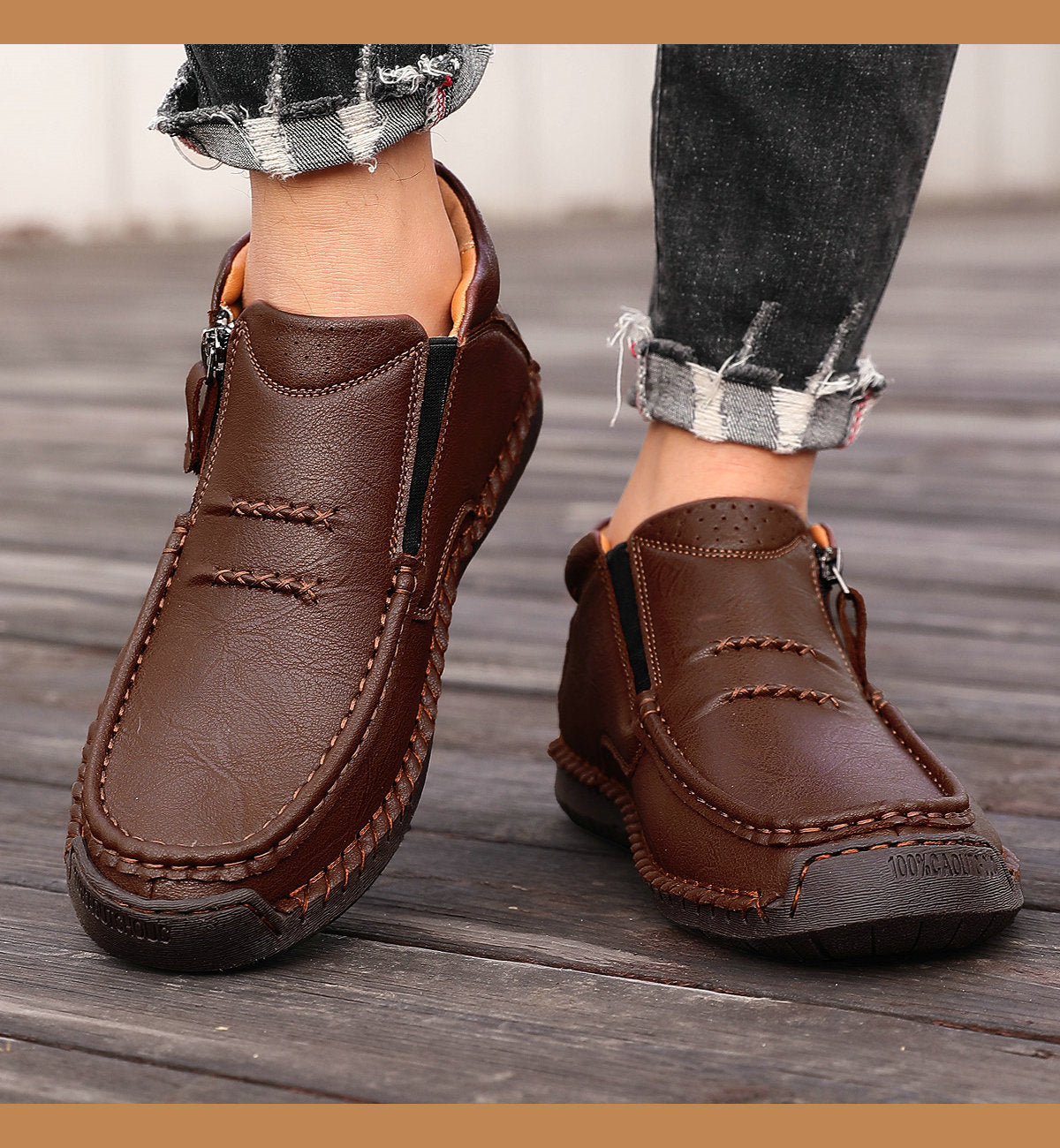 👞🌟 Muške ručno izrađene protuklizne čizme od vrhunske kože – Potporu svodu stopala i dugotrajan komfor svaki dan!