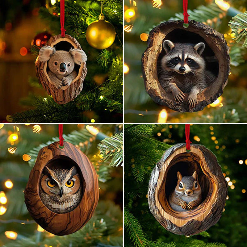 【10 БР.】🎄Украса за коледна елха от същества. Висяща украса за малки животни.