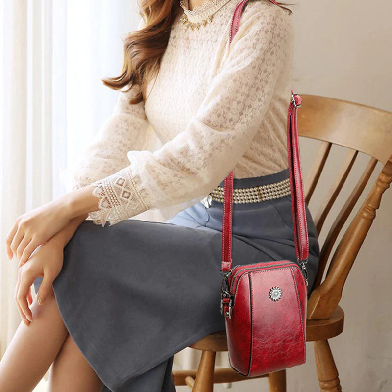 ✨👜【Letní slevy】Elegantní dámská crossbody kabelka z měkké PU kůže – stylová, kompaktní, ideální pro mobilní telefon, klíče a peněženku