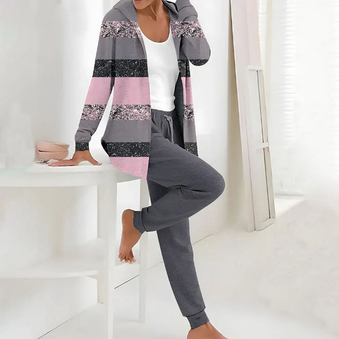 👕👖【S-3XL dugi rukavi + hlače】Jesen i zima novi ženski ležerni dvodijelni set s printom 3893855