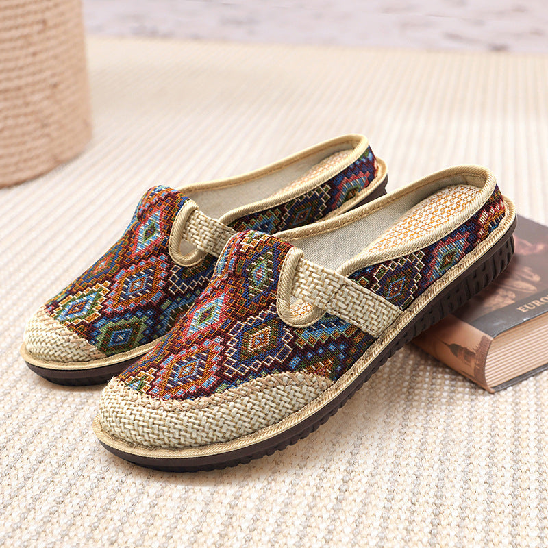 ✨😍【35-41】Dámské pantofle s měkkou vyšívanou plátěnou podrážkou