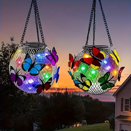 🦋💡【Kupte 1, dostanete 1 zdarma】Solární Zahradní Lucerna s Motýly – Romantické Světlo pro Váš Exteriér