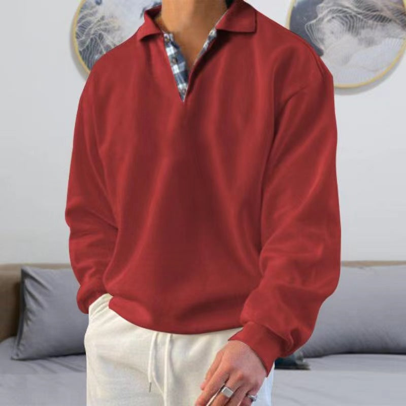 ✨👚【M-3XL】Cel mai la modă tricou polo cu mânecă lungă pentru bărbați 3906362