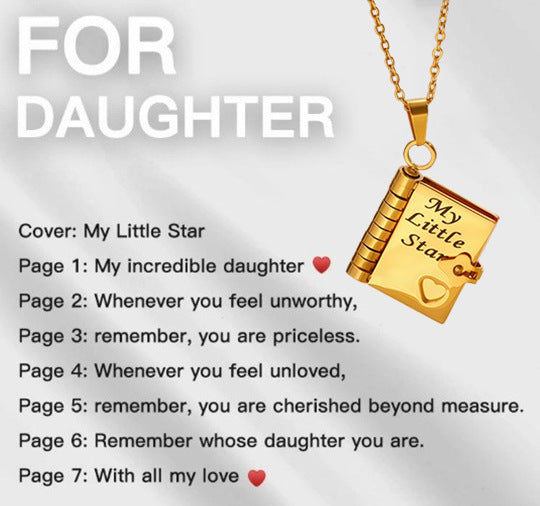 💖💫 Elegantni privjesak u obliku knjige – Personalizirani poklon s gravurom 'My Little Star', savršen za svaku prigodu!