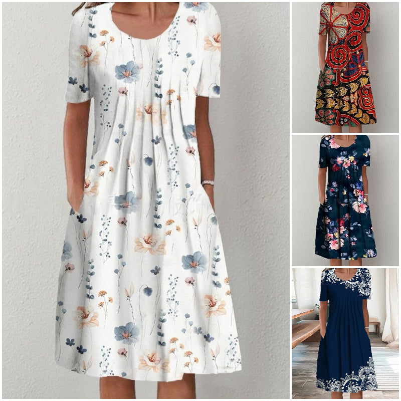 👗🎁 Modna haljina s printom okruglog izreza za 2025 3904285