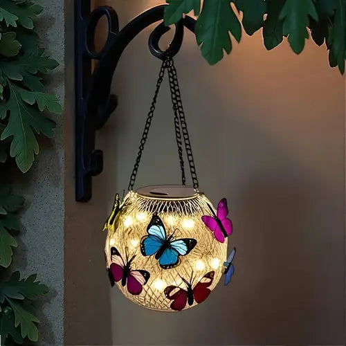 🦋💡【Kupte 1, dostanete 1 zdarma】Solární Zahradní Lucerna s Motýly – Romantické Světlo pro Váš Exteriér