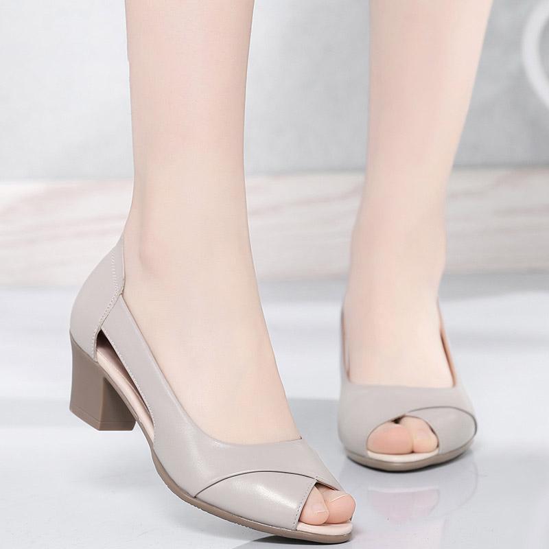 【35-40】【35-40】Sandale moi, antiderapante, cu gură de pește, 2024