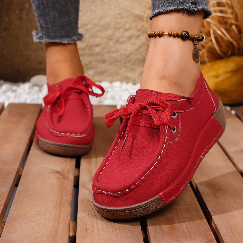 🔥🌟【50% reducere】Pantofi de damă cu talpă groasă și vârf rotund – Pantofi comozi și moderni, cu susținere pentru picioare, care absorb șocurile și ajută la o postură corectă.
