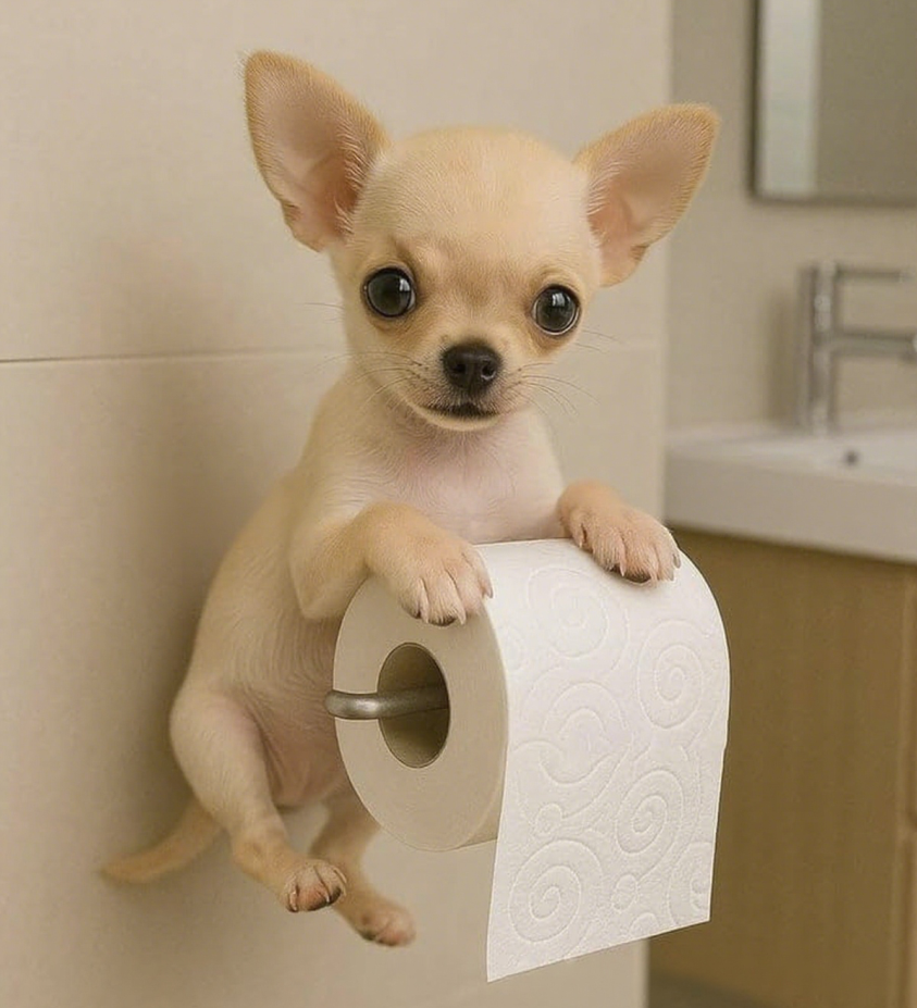 🐕Roztomilý držák na toaletní papír ve tvaru štěňátka – praktický a dekorativní!