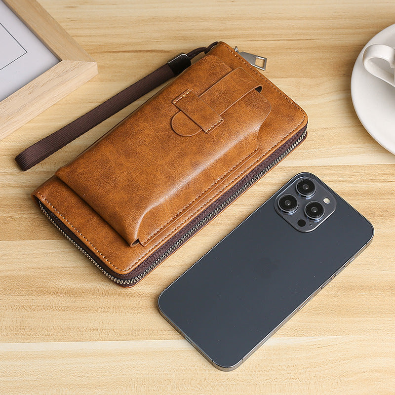 💼【Lucrat manual】Portofel bàrbătesc multifuncțional din piele naturală, lucrat manual – Stil nou & elegant