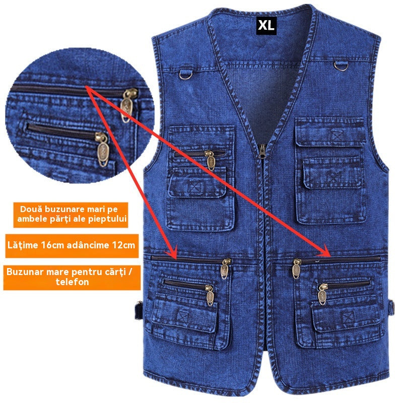 🔥Cumpărați 1 obțineți 1 gratuit【XL-7XL】Vesta Outdoor cu Multiple Buzunare – Confort și Stil Într-un Singur Produs!