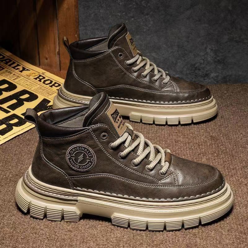 💪Zapatos altos retro para hombre de otoño e invierno, estilo retro británico