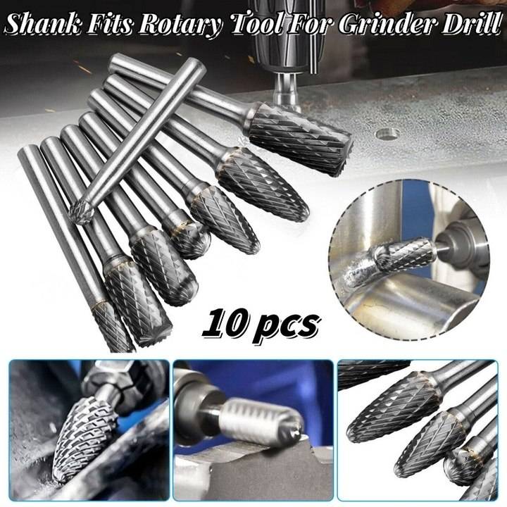 ⚙🔩【10kom】Set rotirajućih brusa od volfram karbida visoke kvalitete