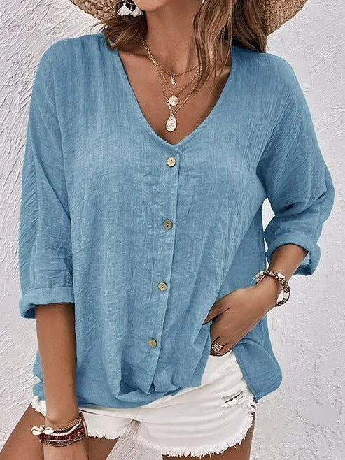 👚👚【S-3XL】Nova ležerna košulja s V-izrezom iz 2025 3909378