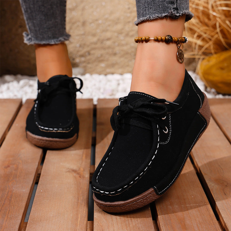 🔥🌟【50% reducere】Pantofi de damă cu talpă groasă și vârf rotund – Pantofi comozi și moderni, cu susținere pentru picioare, care absorb șocurile și ajută la o postură corectă.