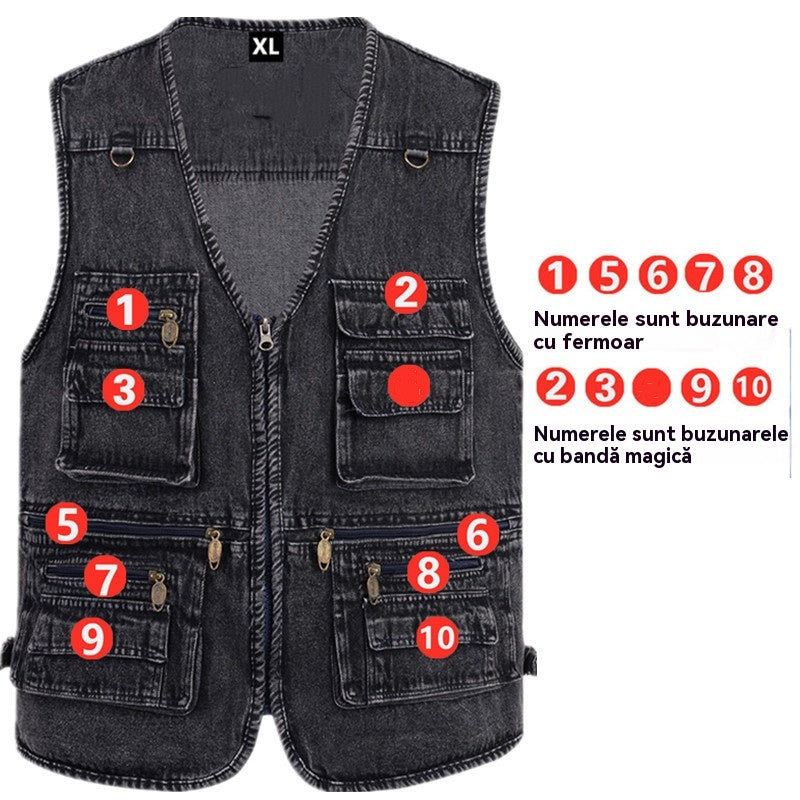 🔥Cumpărați 1 obțineți 1 gratuit【XL-7XL】Vesta Outdoor cu Multiple Buzunare – Confort și Stil Într-un Singur Produs!