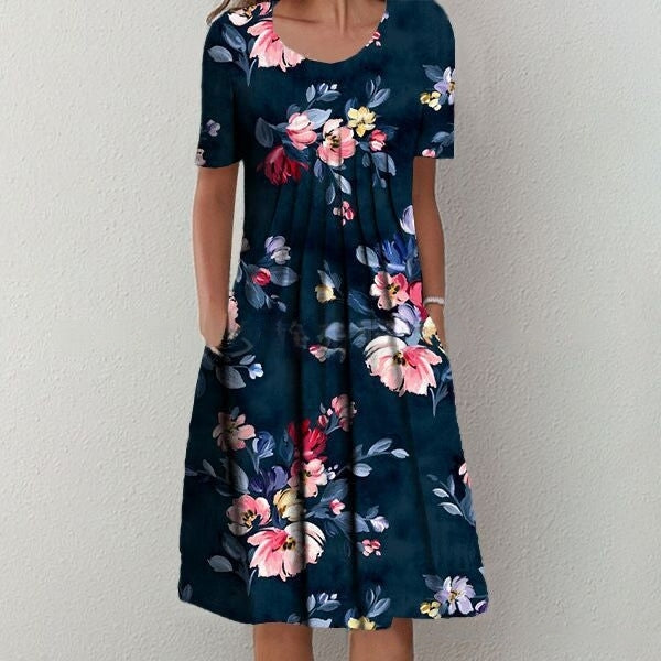 👗🎁 Modna haljina s printom okruglog izreza za 2025 3904285