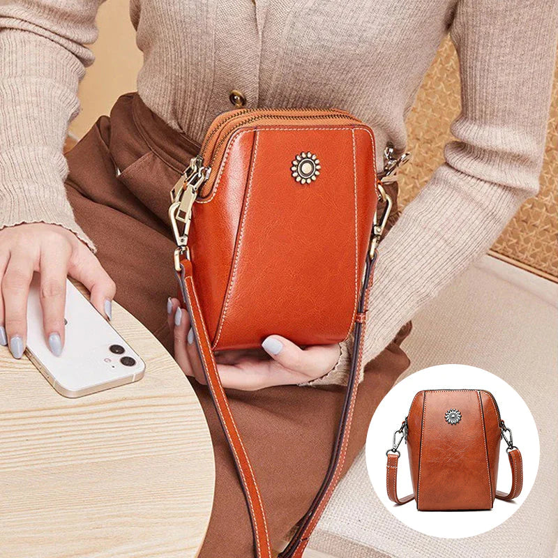 ✨👜【Letní slevy】Elegantní dámská crossbody kabelka z měkké PU kůže – stylová, kompaktní, ideální pro mobilní telefon, klíče a peněženku