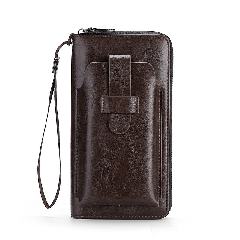 💼【Lucrat manual】Portofel bàrbătesc multifuncțional din piele naturală, lucrat manual – Stil nou & elegant