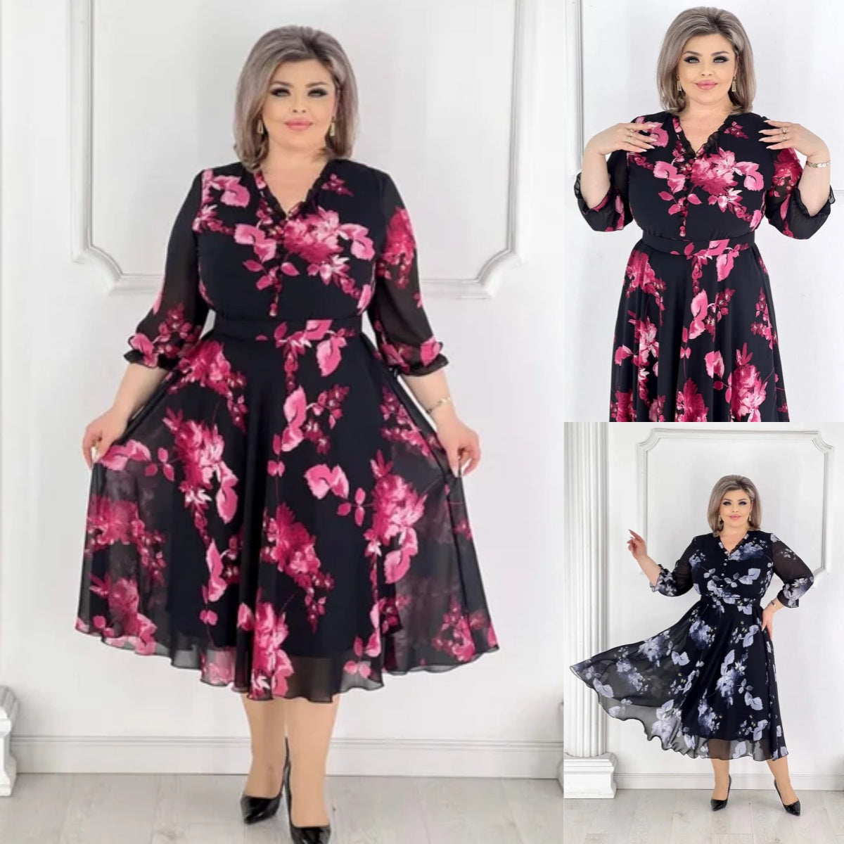 💥49% popusta💥💕【S-5XL】Visokokvalitetna, udobna i elegantna šifonska haljina s printom
