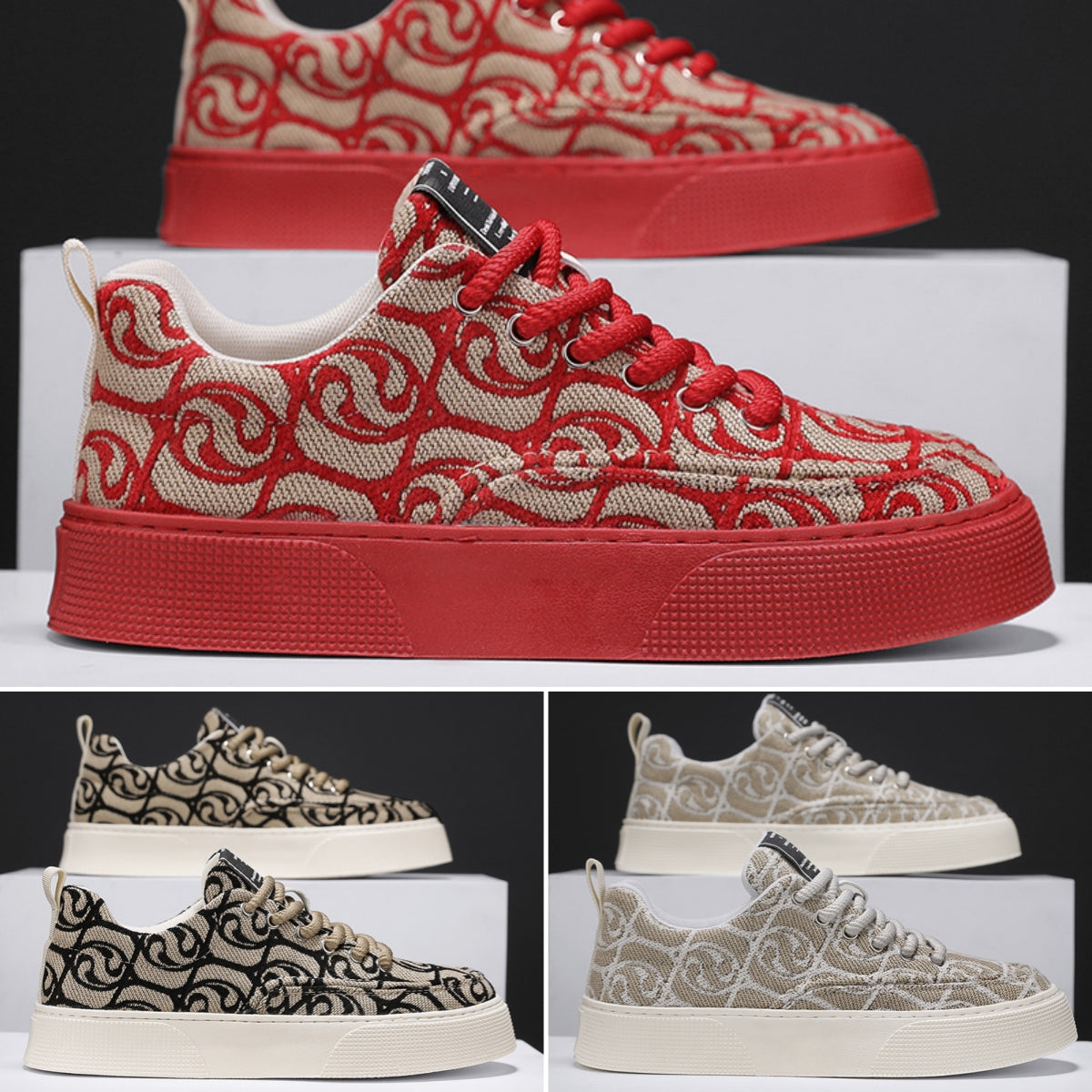 👟【39-44】💯🤩 2025 nove muške platnene cipele za slobodno vrijeme, moderan tiskani vez, udobne i prozračne