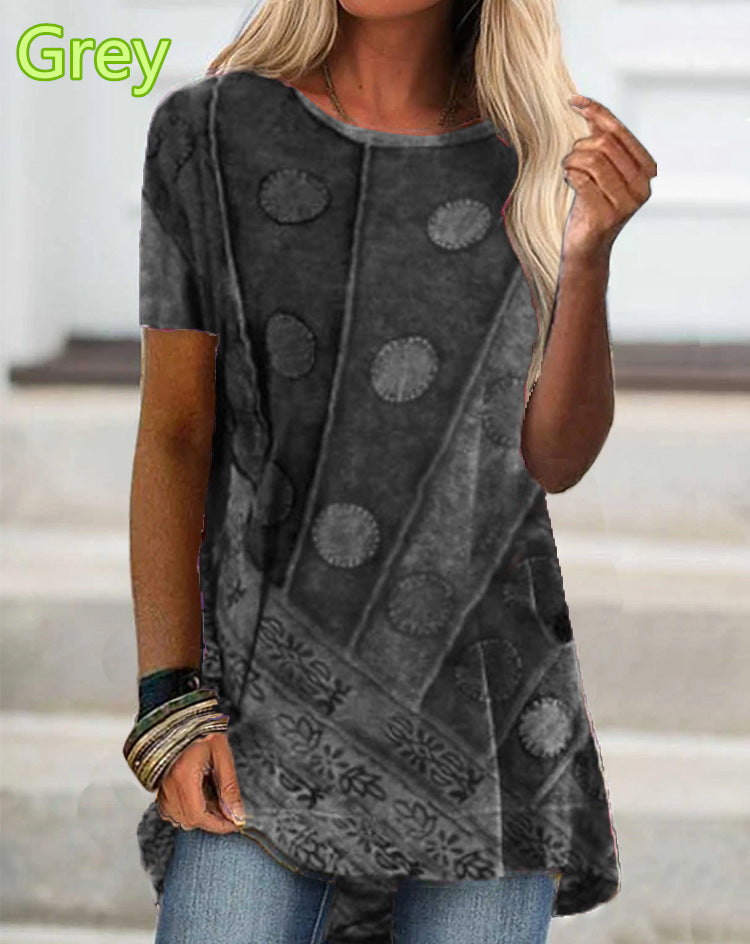 🔥【S-5XL】Nova majica kratkih rukava s vintage printom veće veličine