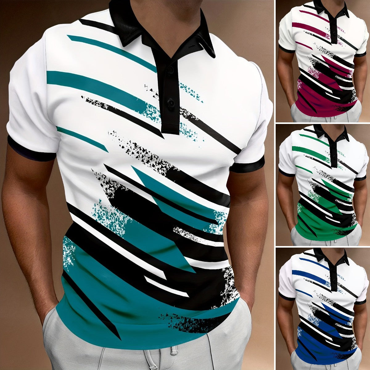【👔 S-6XL】2025 nova modna muška POLO majica s dugmadima, udobna i prozračna majica s printom