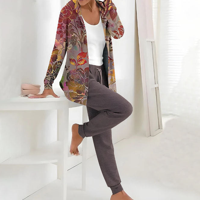👕👖【S-3XL dugi rukavi + hlače】Jesen i zima novi ženski ležerni dvodijelni set s printom 3893855