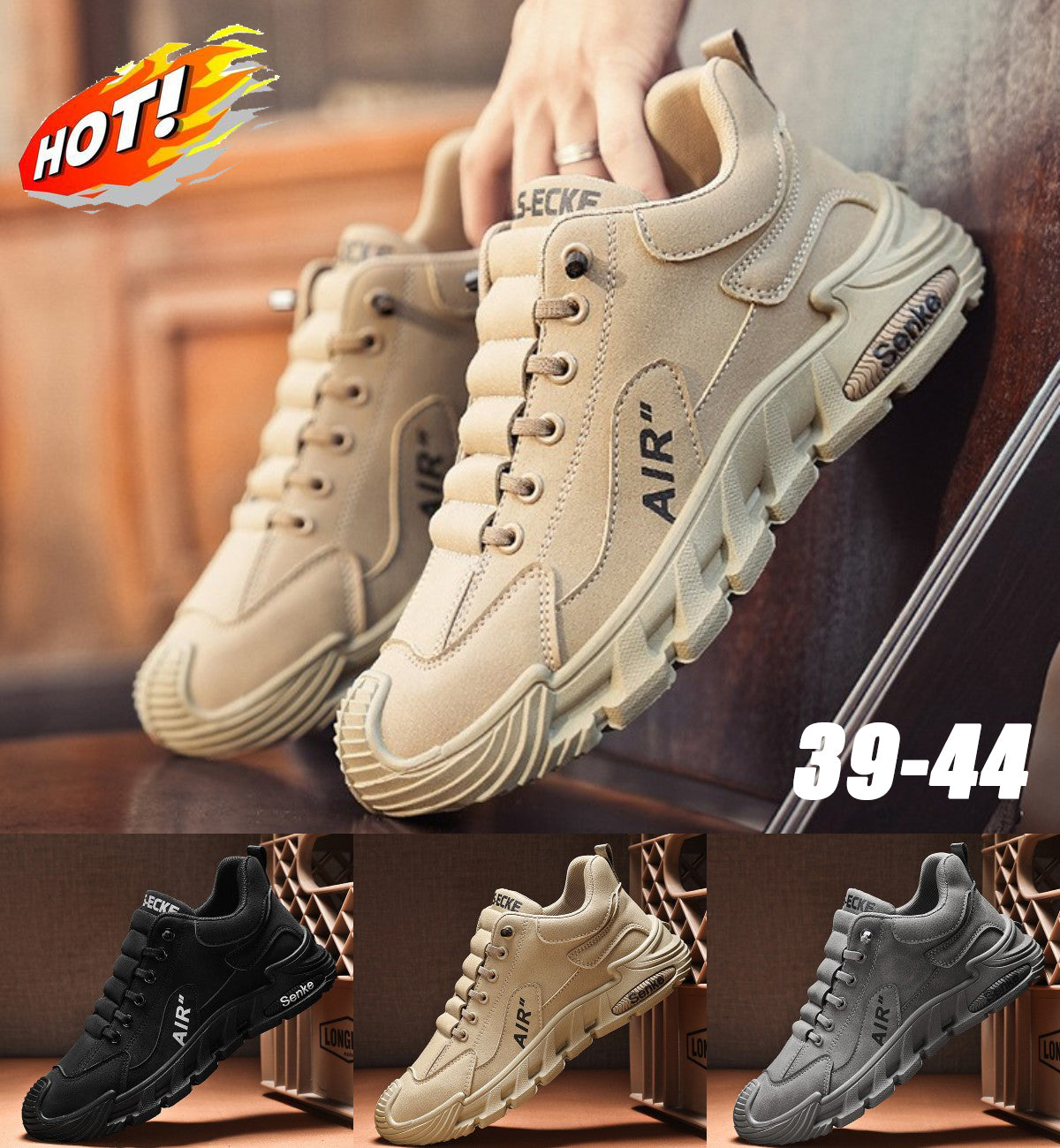 🔥(39-44) Zapatos deportivos casuales para hombre, zapatos para senderismo al aire libre, suaves y resistentes al desgaste.