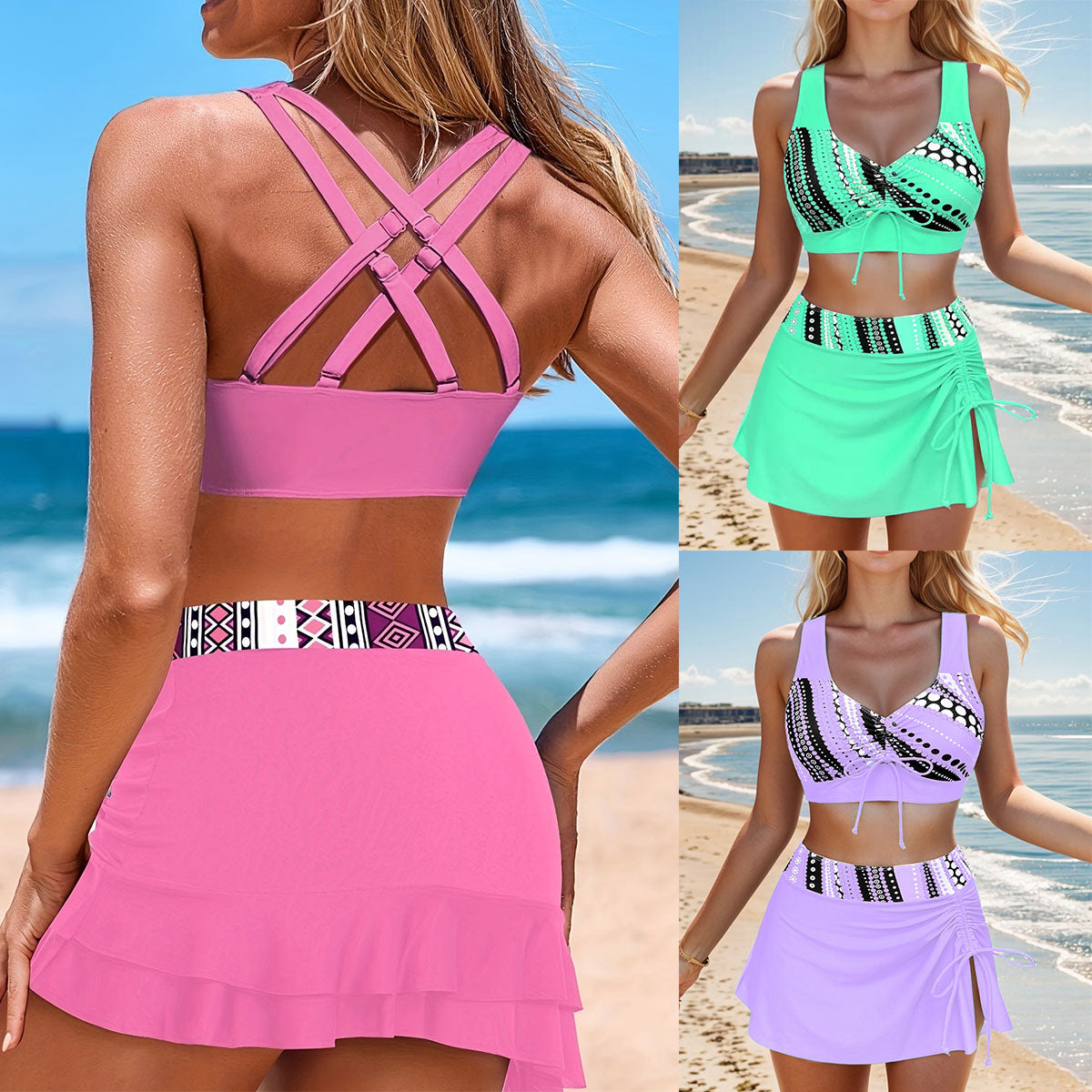 🏖️🌴【S-5XL】Set de costume de baie imprimate pentru vacanță la plajă 2025