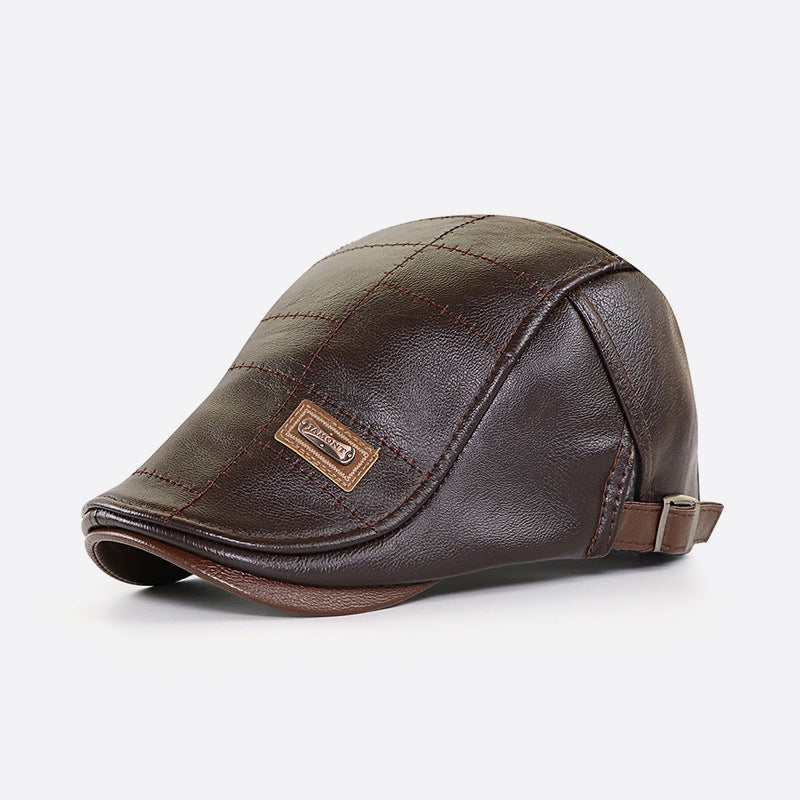 🧢🔥【Nové podzimní a zimní styly】Kožený baret – Retro styl pro podzim a zimu