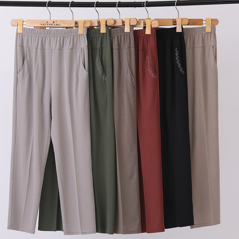 🔥👖【XL-5XL】Devět širokých pohodlných kalhot s rovnými nohavicemi v pase 3906478