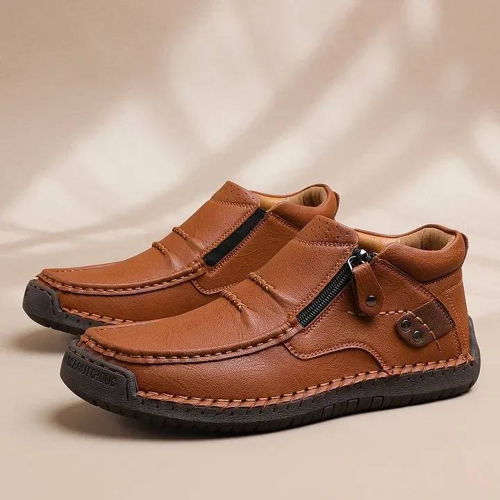 👞🌟 Muške ručno izrađene protuklizne čizme od vrhunske kože – Potporu svodu stopala i dugotrajan komfor svaki dan!