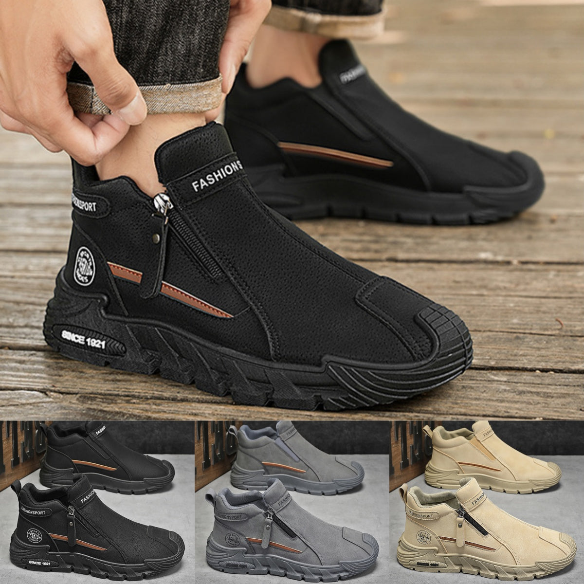 🔥【39-44】Nové pánske moderné každodenné topánky 2025 so zipsom, protišmykové a odolné, vhodné na prácu a vonkajšie aktivity