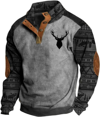 💥🔥【S-5XL】Muška mikina za jesen i zimu s 3D printom i visokim ovratnikom u američkom streetwear stilu