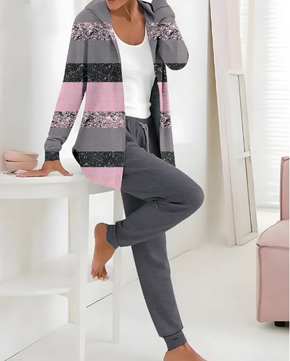 🔥【S-3XL】Γυναικείο φθινοπωρινό χειμερινό σετ δύο τεμαχίων με μακριά μανίκια και παντελόνι