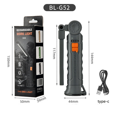 Luz de trabajo LED multifuncional para reparación de automóviles con imán COB