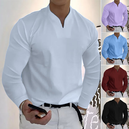 👔🔥🔥【S-5XL】Męski letni bawełniany trzyczęściowy zestaw z dekoltem w serek-3981686