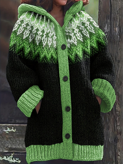 【S~5XL】✨Elegantná retro potlačená farebná bunda s kapucňou