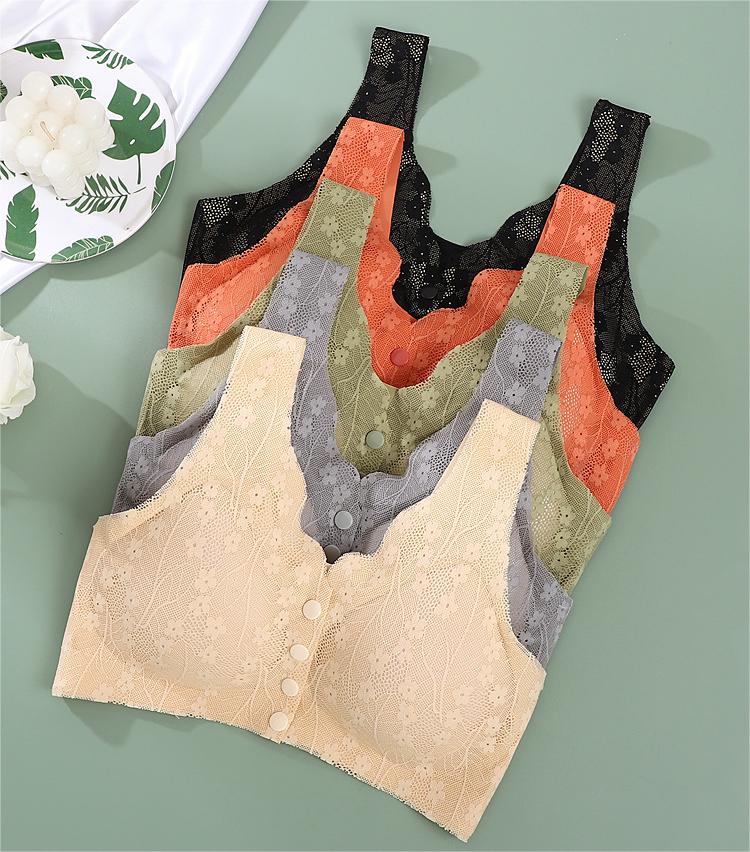 😍【Pachet de 5 piese】Sutien fără fereastră pentru femei cu nasture frontal 