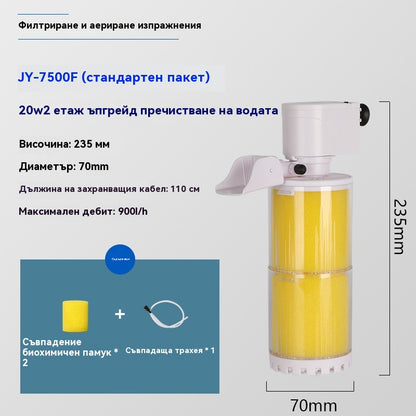 🐟Sustav za cirkulaciju vode u akvariju s 3-u-1 filterom, tihi rad.