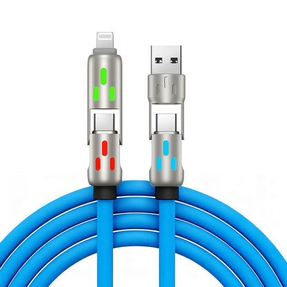 🔥 (duljina 2 metra) 4-u-1 kabel PD 240 W – brzo punjenje USB‑C, Lightning i USB‑A, aluminij i silikon, sinkronizacija podataka ⚡📱