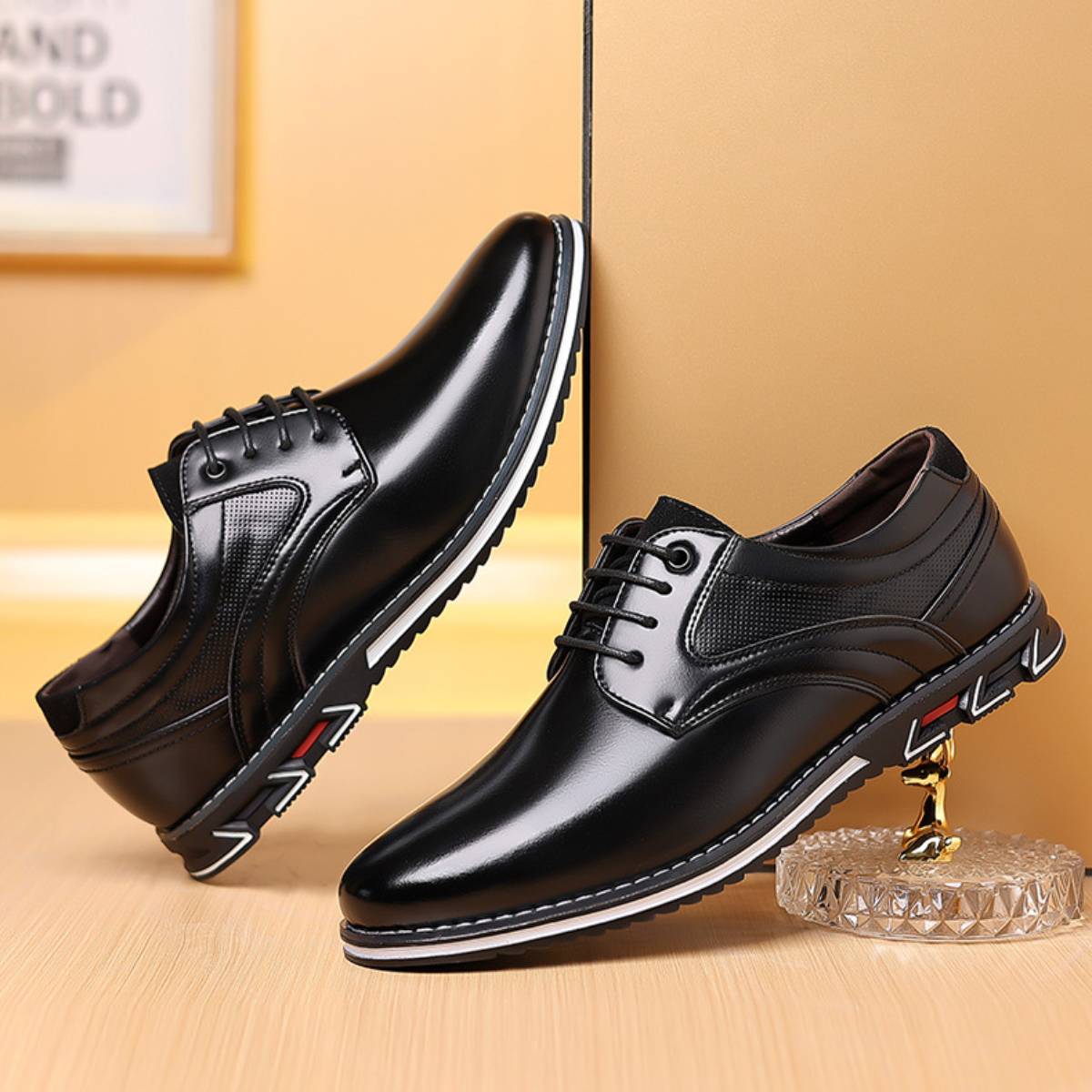 👞Zapatos de piel de vaca hechos a mano para hombre, zapatos de gran tamaño, modernos y a la moda