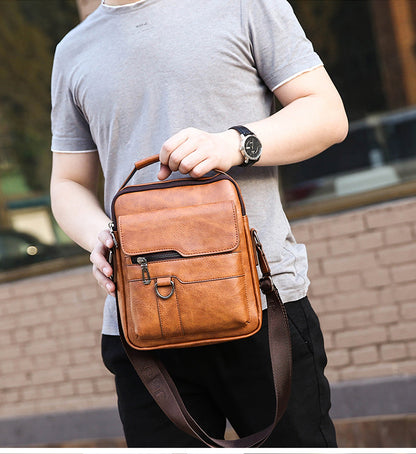 👜 Geantă De Modă Casual Din Piele De Vacă Pentru Bărbați, piele naturală rezistentă la uzură și la zgârieturi
