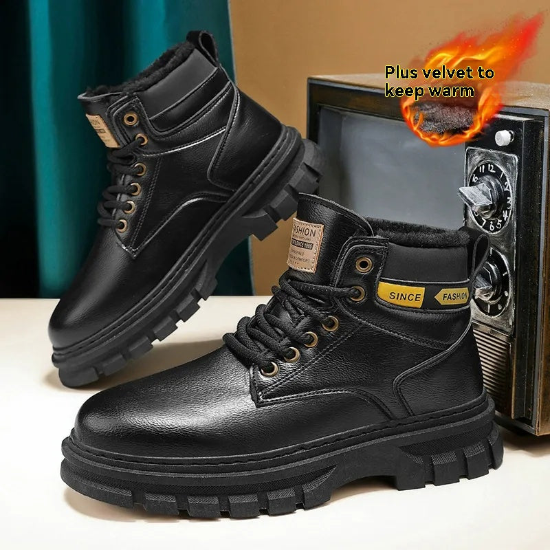 【39-46】🥾🥾🥾2026 Nowe buty robocze w stylu brytyjskim z podszewką z polaru i grubą podeszwą