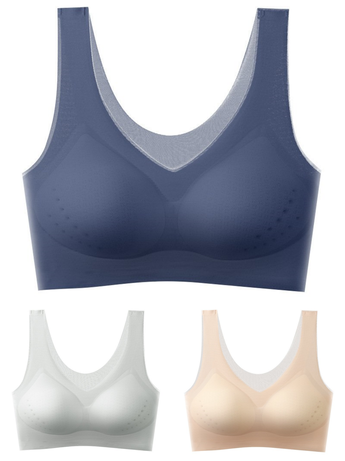 【1 set 3 komada】2025, bešavni push-up grudnjak od ledene svile 3914147