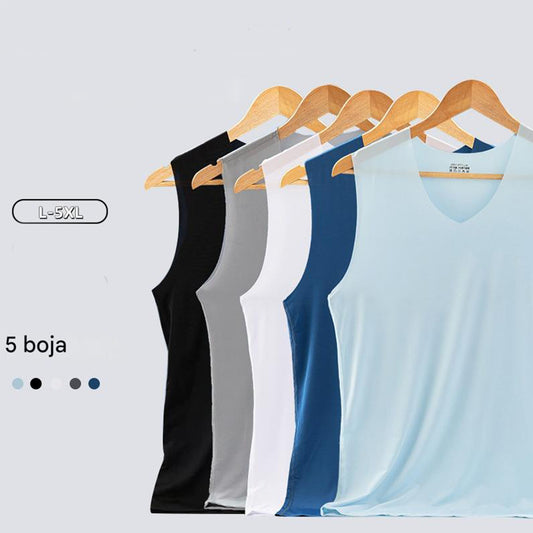 ❄️【Besplatna dostava od 5 komada】【L–5XL】 Ljetni muški bešavni pulover od ledene svile, ljetni prsluk, velika veličina