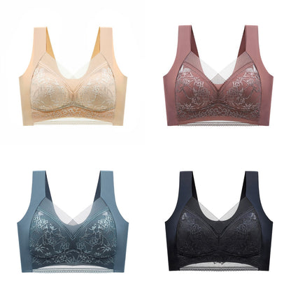 🔥【4 bucăți】👙【40-110 KG】Sutien confortabil din dantelă, fără cusături - 3876298 