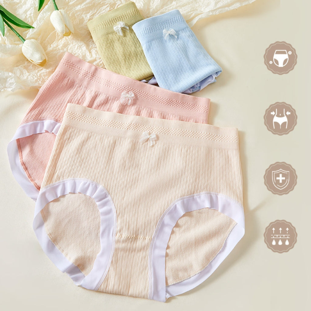 🎀💟【8 komada】 Žensko jednostavno i udobno donje rublje visokog struka, prozračno, antibakterijsko, od čistog pamuka